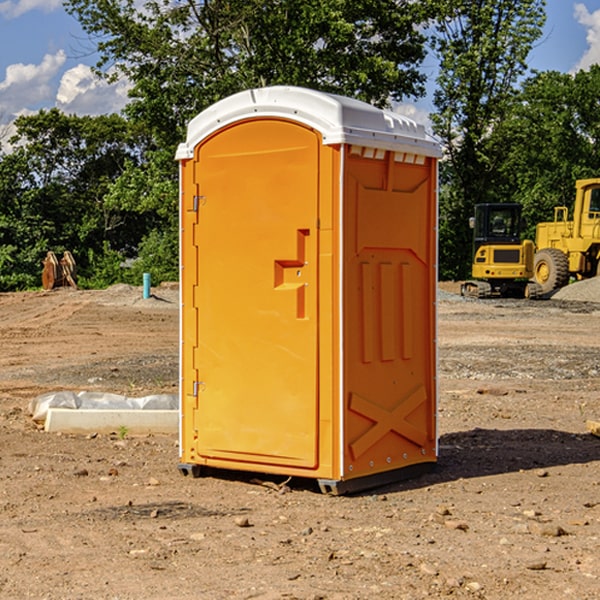 how often are the portable restrooms cleaned and serviced during a rental period in Cammack Village Arkansas